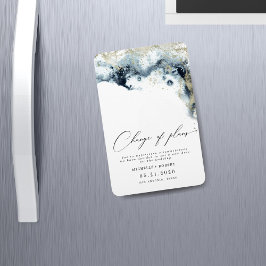 水彩波の金ゴールド結婚の日付の変更 マグネット