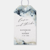 水彩波エレガントウェディングメッセージカード ギフトタグ (正面)