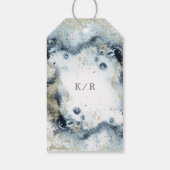水彩波エレガントウェディングメッセージカード ギフトタグ (裏面)