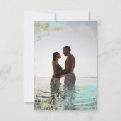 水彩波パステル写真保存日 招待状 (裏面)