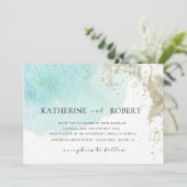 水彩波パステル結婚ズ 招待状 (スタンド正面)