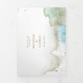 水彩波パステル 三つ折り招待状 (カバー)