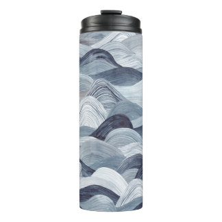 水彩波パターン。シームレスな背景。グレー タンブラー