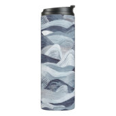 水彩波パターン。シームレスな背景。グレー タンブラー (回転左)