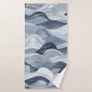 水彩波パターン。シームレスな背景。グレー バスタオル