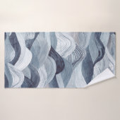 水彩波パターン。シームレスな背景。グレー バスタオル (バスタオル)