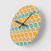 水彩波パターン ラウンド壁時計 (傾斜)