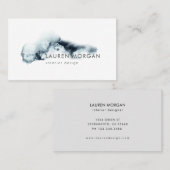 水彩波ブルービジネスミニマルカード 名刺 (正面/裏面)