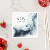 水彩波ミニマル紙 スタンダードカクテルナプキン (インサイチュ)