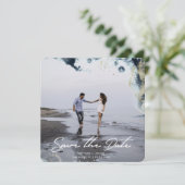 水彩波写真保存カード 招待状 (スタンド正面)