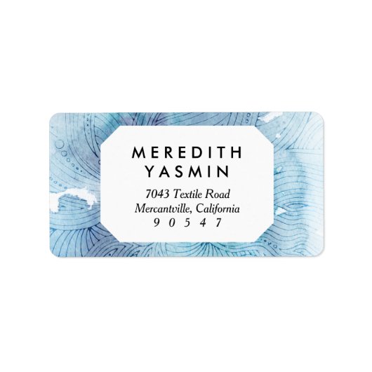 水彩波海青色彩の鮮やか紫 ラベル (正面)