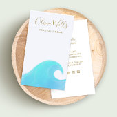 水彩波熱帯沿岸デコアデザイナーブー 名刺