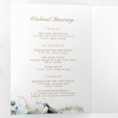 水彩波状三つ折結婚式 プログラム (内部最初)