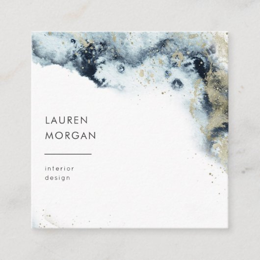水彩波砂の名刺 スクエア名刺 (正面)