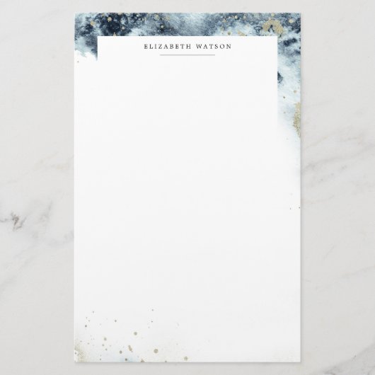 水彩波砂モノグラム文房具 便箋 (正面)