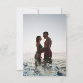 『水彩波紋』ミニマルな写真付きSave the Dateカード 招待状 (裏面)