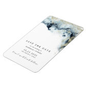 水彩波金ゴールド結婚式の日付を保存 マグネット (左側)