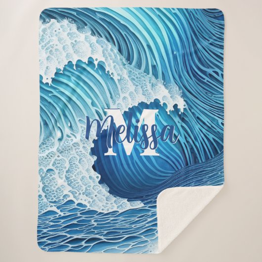 水彩波 シェルパブランケット (正面)