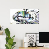 水彩波 ポスター (ホームオフィス)