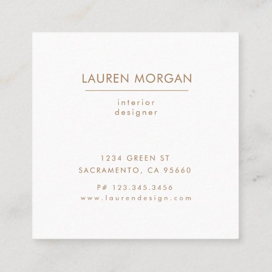 水彩波・砂パステルビジネスカード スクエア名刺 (裏面)