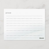 水彩洗いグリーンブライダルシャワーレシピカード ポストカード (裏面)