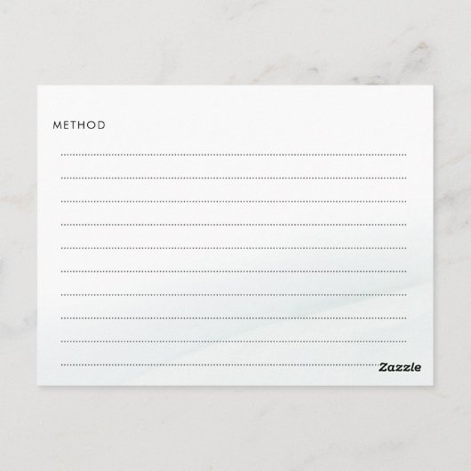 水彩洗いグリーンブライダルシャワーレシピカード ポストカード (裏面)