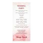 水彩洗い流しと分枝ジャパンディ結婚式プログラム ラックカード (裏面)