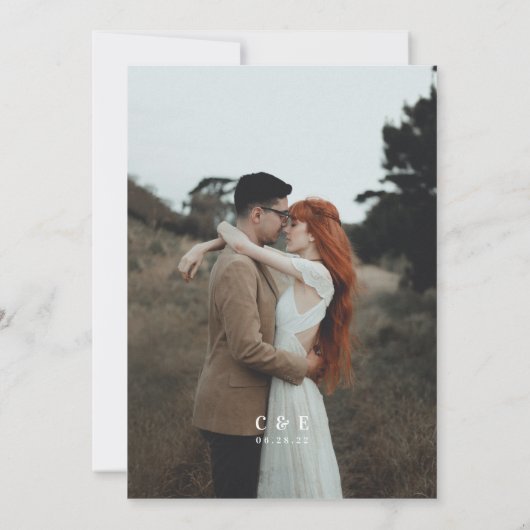 水彩洗い流し日付カードを保存する – 海軍 セーブザデート (裏面)