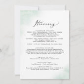 水彩洗い緑のウェルカムレター&旅程 (裏面)