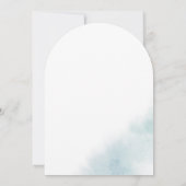 水彩洗い青シンプル色ボホアー結婚チ 招待状 (裏面)