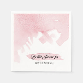 水彩洗モダン流ピンクエレガントブライダルシャワー スタンダードカクテルナプキン