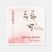 水彩洗剤と分枝ジャパンジ応援結婚ズ スタンダードカクテルナプキン (正面)