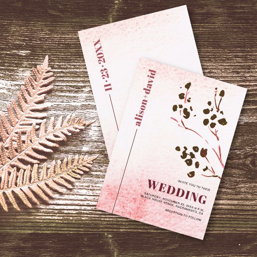 水彩洗剤と分枝ジャパンディ結婚ズ 招待状