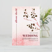 水彩洗剤と分枝ジャパンディQRコード結婚ズ 招待状 (スタンド正面)