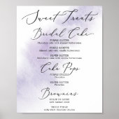 水彩洗剤 |紫色の甘いお菓子ブラウニーサイン ポスター (正面)