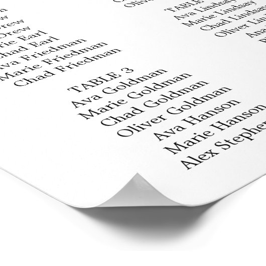 水彩洗剤 |赤ちゃんシャワーのシーティングチャート ポスター (角)