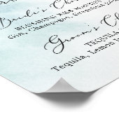 水彩洗剤 |青い署名ドリンクの署名 ポスター (角)