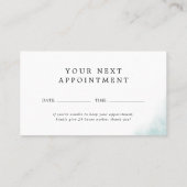 水彩洗剤 | Blue Small Businessリマインダー 予約カード (裏面)