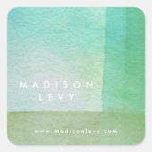 水彩洗浄デザイナー名前をカスタムする印刷 スクエアシール (正面)