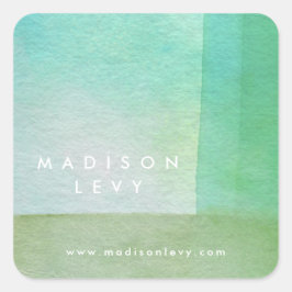 水彩洗浄デザイナー名前をカスタムする印刷 スクエアシール