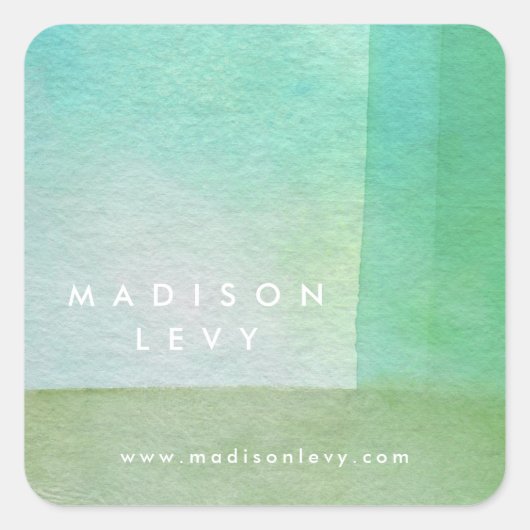 水彩洗浄デザイナー名前をカスタムする印刷 スクエアシール (正面)