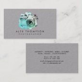 水彩洗浄ヴィンテージフィルムカメラマン 名刺 (正面/裏面)