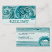 水彩洗浄海波抽象芸術 名刺 (正面/裏面)