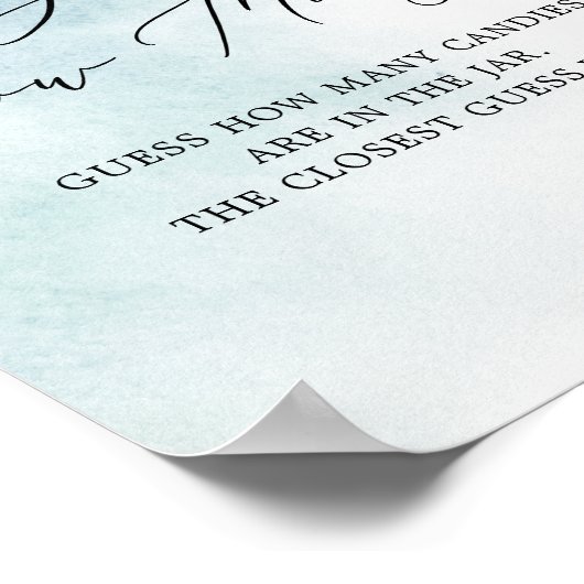 水彩洗浄 |キャンディーの数を青で推測 ポスター (角)