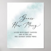 水彩洗浄 |キャンディーの数を青で推測 ポスター (正面)