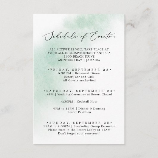 水彩洗浄 |グリーンウィークエンドイベント エンクロージャーカード (正面)