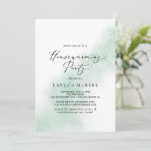 水彩洗浄 |グリーン引っ越し祝いパーティーパーティー 招待状 (スタンド正面)