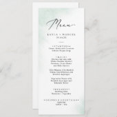 水彩洗浄 |グリーン結婚のディナーメニュー メニュー (正面/裏面)