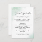 水彩洗浄 |グリーン結婚の旅行詳細 エンクロージャーカード (正面/裏面)