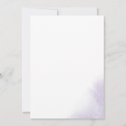 水彩洗浄 |パープルの最初の誕生日パーティー 招待状 (裏面)